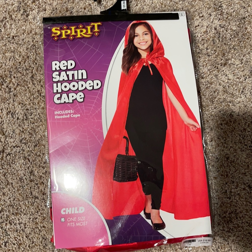 Red Satin Hooded Cape